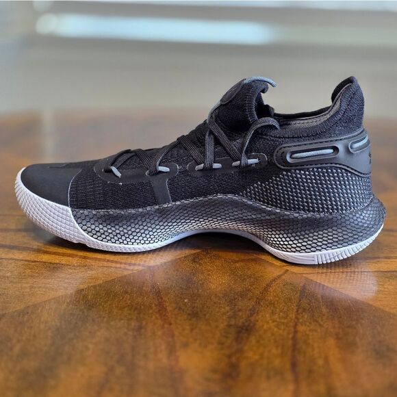 Under Armour UA Stephen Curry 6 Team Black Gold Metallic HOVR Size 10 Warriors - Picture 9 of 16